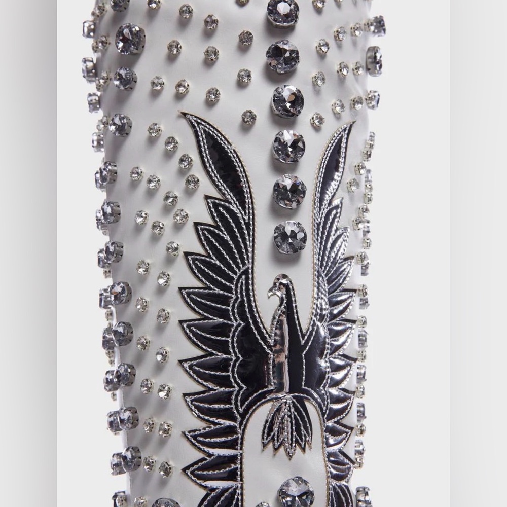 Azalea Wang Upbeat Rhinestone Cowboy Boot, Sz 8 NWT - Picture 8 of 16